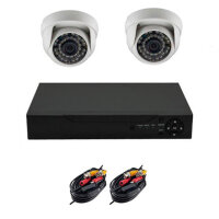 AHD комплект видеонаблюдения на 2 купольных видеокамеры